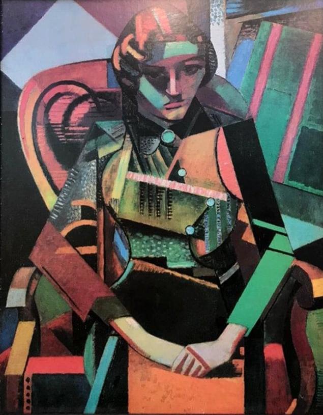 pintura Mujer sentada autor Anónimo