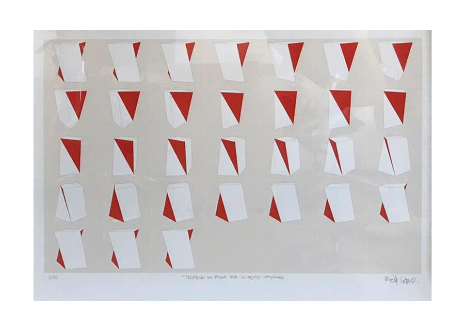 Pintura en tonos blancos y rojos, Propuesta en pausa para un objeto inestable de Pablo Gómez Uribe