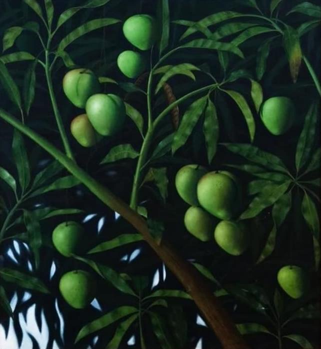 pintura Sin título de Blanco árbol de mangos