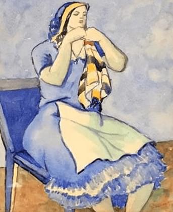 pintura Mujer Sentada de Horacio Longas