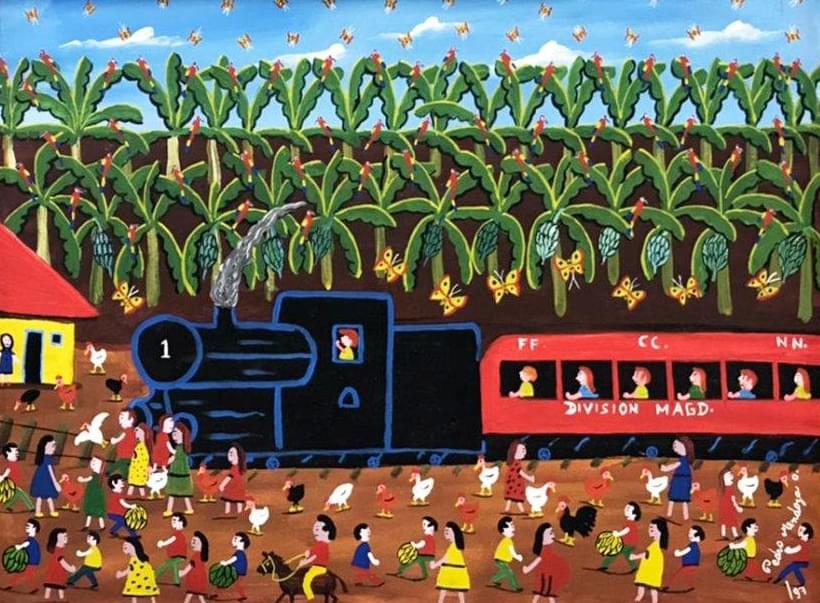 pintura Tren Magdalena de Pedro Mendoza O